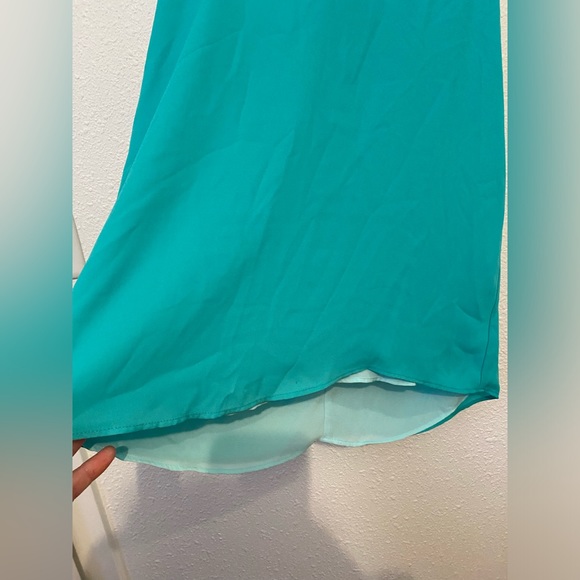 Maurices Dressy 100% Polyester Flowy Womens Size M Blouse RN# 51783 Turquoise - Picture 2 of 7